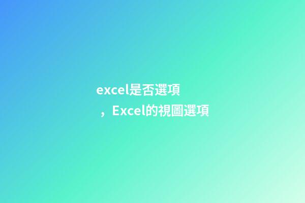 excel是否選項，Excel的視圖選項-第1張-觀點-玄機派